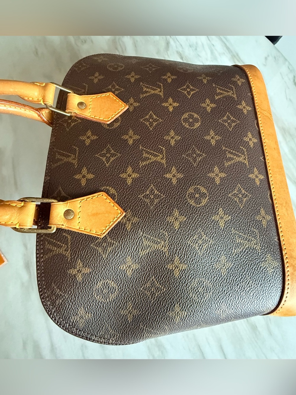 Louis Vuitton Monogram Alma Satchel in Brown and Tan - Picture 6 of 17
